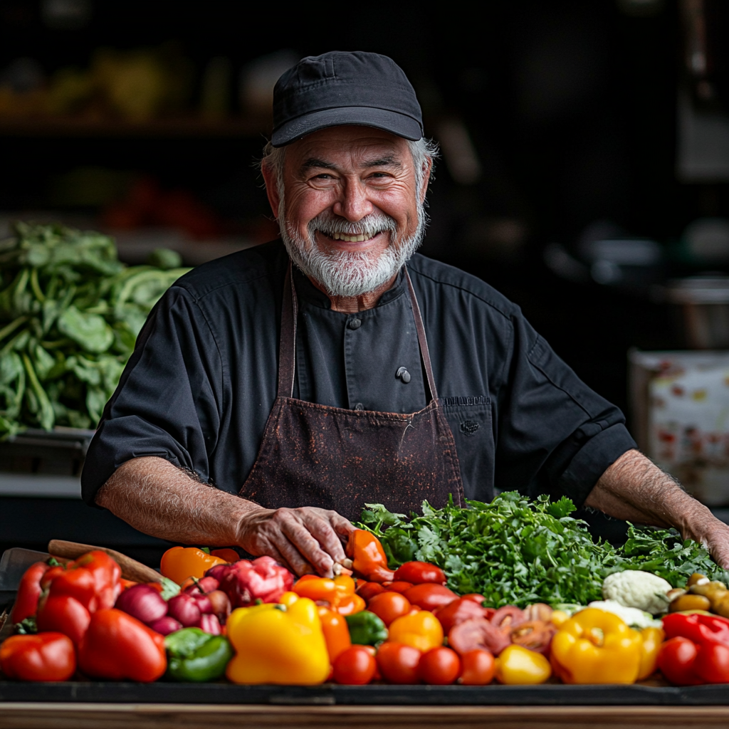 Повар готує персоналізоване меню з різноманітними свіжими інгредієнтами